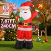 7.87FT With LED Light Xmas Inflatable Santa Claus Gift Bag Toy Yard Decor Home Decor Supplies Ornaments Christmas Holiday Gift