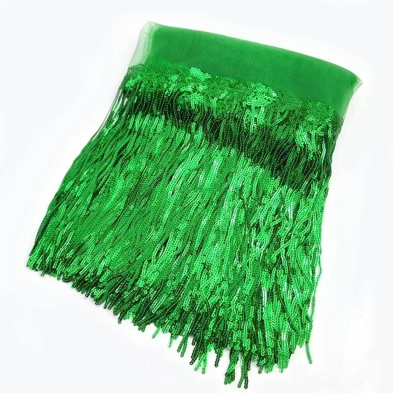 1-10Yards Meetee 18cm Sequin Fringe Trim Tassel Glitter Lace Fringes for Dance Clothes Dresses Decorative DIY Sewing Accessories