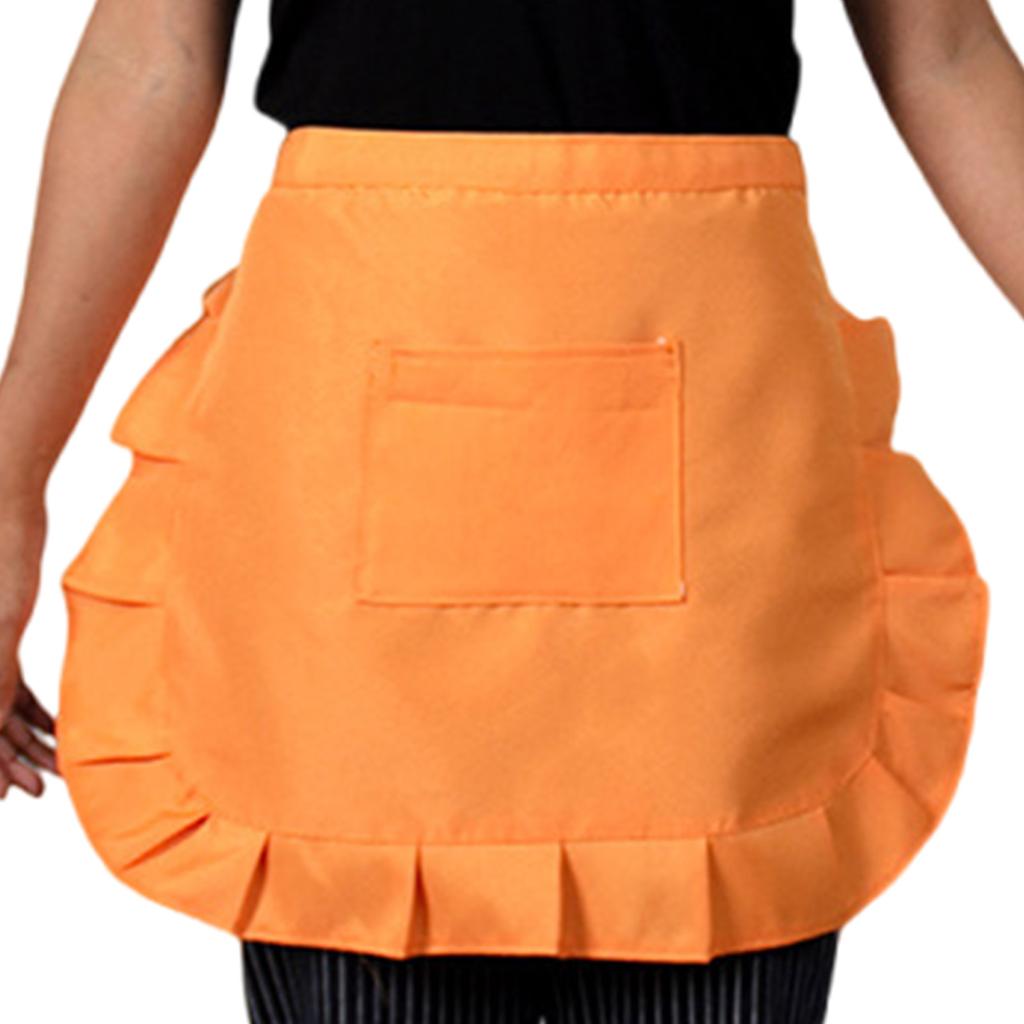 Damen-Schürze für Kochen Backen Rüschenschürze mit Tasche Küchenschürze für Restaurant Café Bäckerei