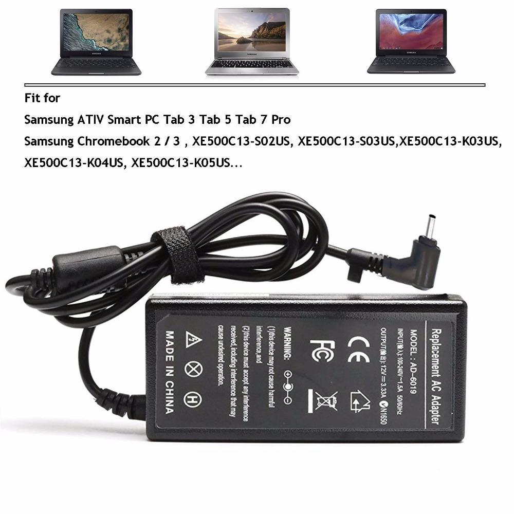 12V 3.33A DC 2.5*0.7 Adapter Charger for Samsung Chromebook 2 3 Xe303c12 -a01us Xe500c13 Xe503c12 Xe500c12-k01us Xe503c32-k01us