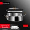 304 Stainless Steel Oval Steaming Pot with Ceramic Plate