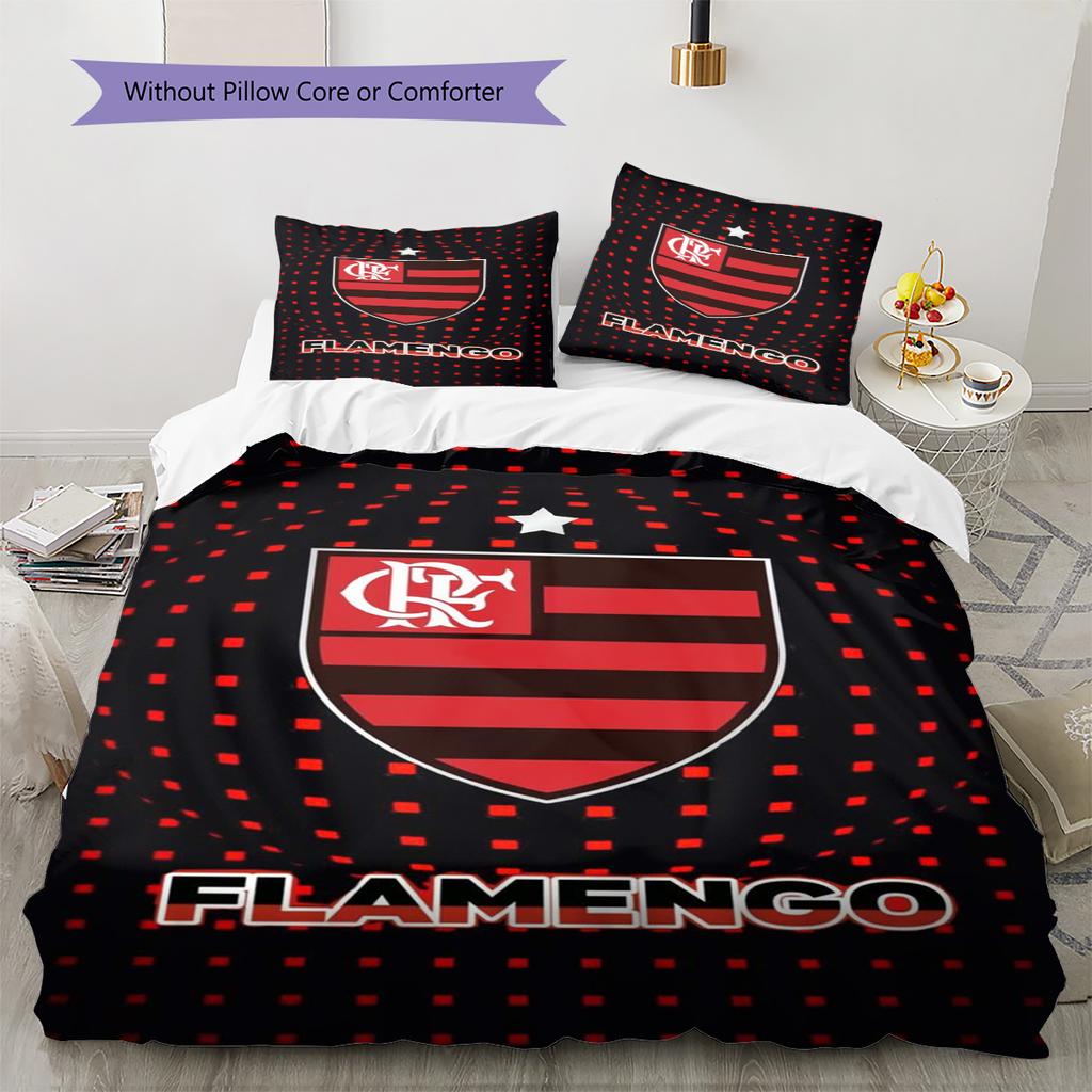 Flamengo Pattern Bedding Set Quilt Cover Pillowcase Home Decor Gift (1 * Duvet Cover + 2 * Pillowcase, Without Core)