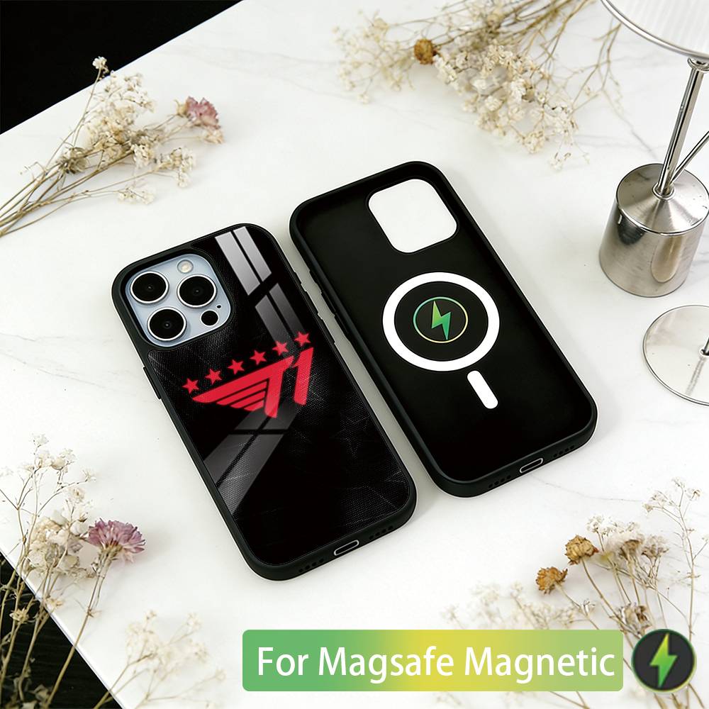 Cool t-T1 E-gaming Design Phone Case For iPhone17,16,15,14,13,12,11 Plus,Pro Magnetic For Magsafe Wireless Charging
