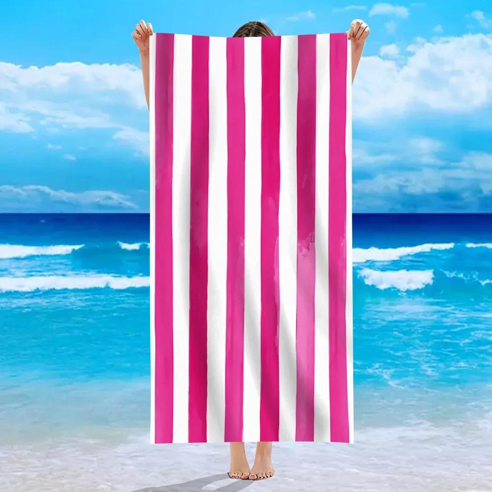 Yellow Stripe Microfiber Beach Towel Quick Fast Dry  Trend Pattern Beach Towel Oversized Blanket Lightweight Towel Bathtowel
