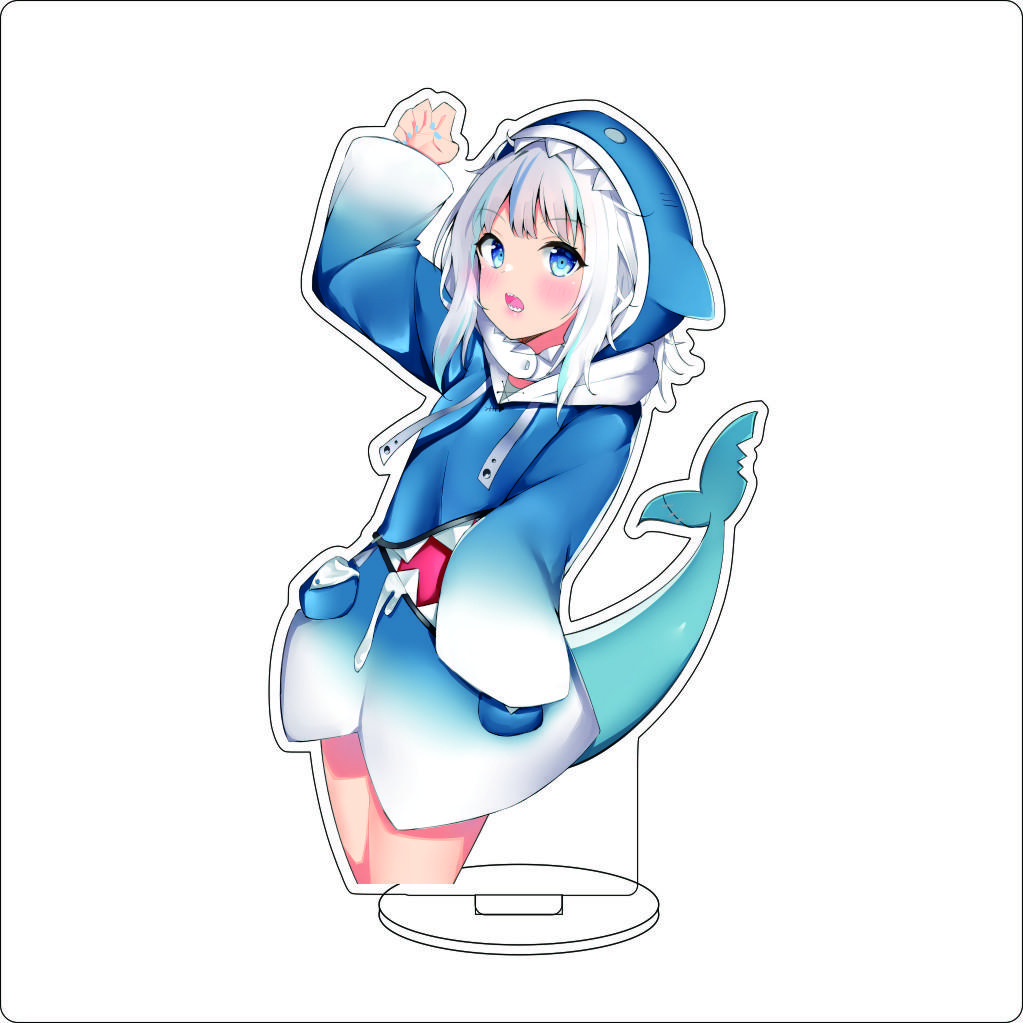 16CM Anime Cosplay Acrylic Stand Ornaments Gawr Gura Figure Stand Halloween Christmas Fans Gifts