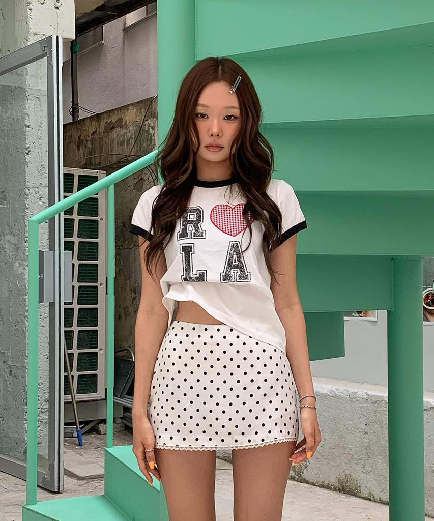 ROLAROLA I Love Rola Patchwork Ringer T-Shirt White