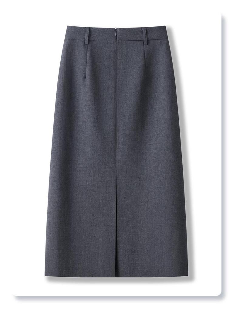 Petite Women's High-Waisted Midi Skirt - 2025 Spring/Autumn Straight Suit Bodycon Style