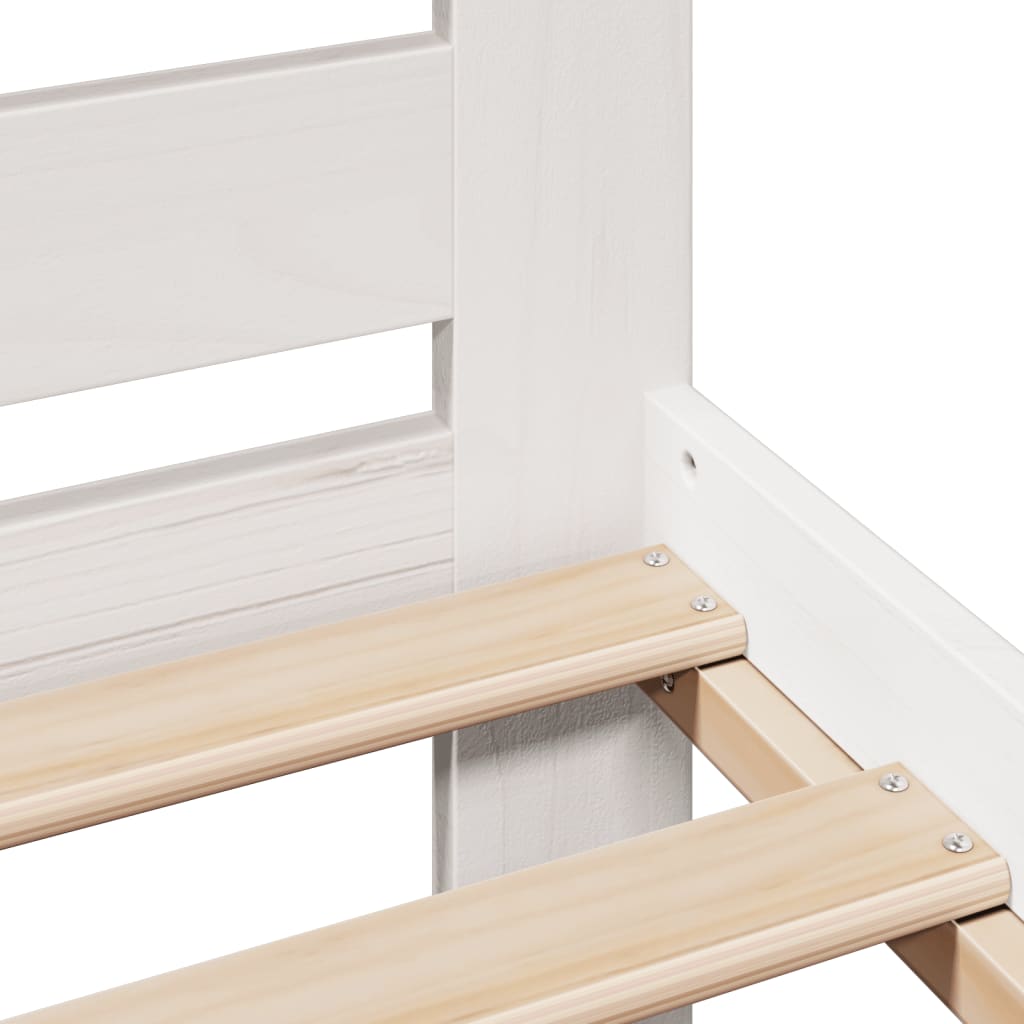 Solid Wood Bed without Mattress White 150x200 cm Pine Wood