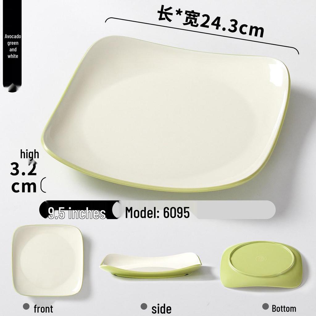 Thick Melamine Square Rice Bowl & Noodle Plate for Restaurants and Cafeterias
