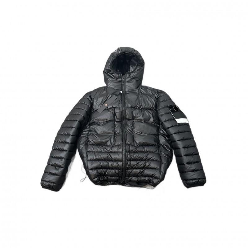 STONE Island Unisex Moda Omuz Kapitone Şişme Kapüşonlu Kışlık Mont