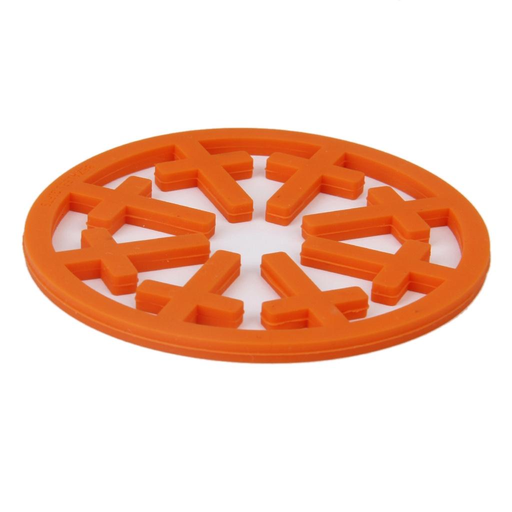 Silicone Cross Pattern Coaster Cup Table Multifunction Mat Christian Orange
