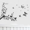 Home Decor Černý květinový motýl květina DIY nálepka na zeď vinná réva Art Decor nástěnná nálepka na pokoj