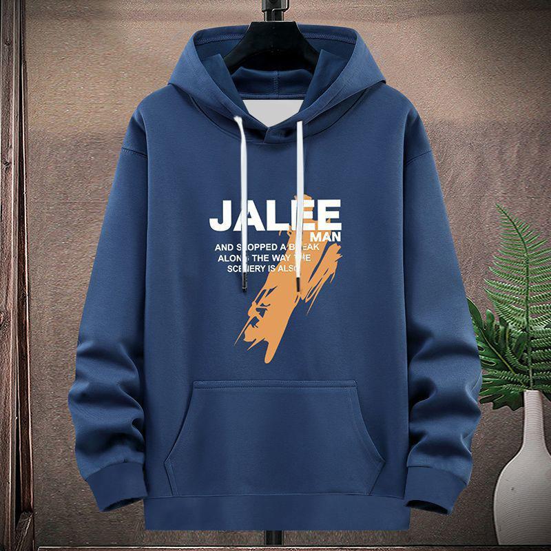 

Весна Осень Новая Мужская Одежда Длинный Рукав Повседневные Толстовки Мужская Одежда Спортивная Мода Пуловер Толстовка 4XL темно-синий