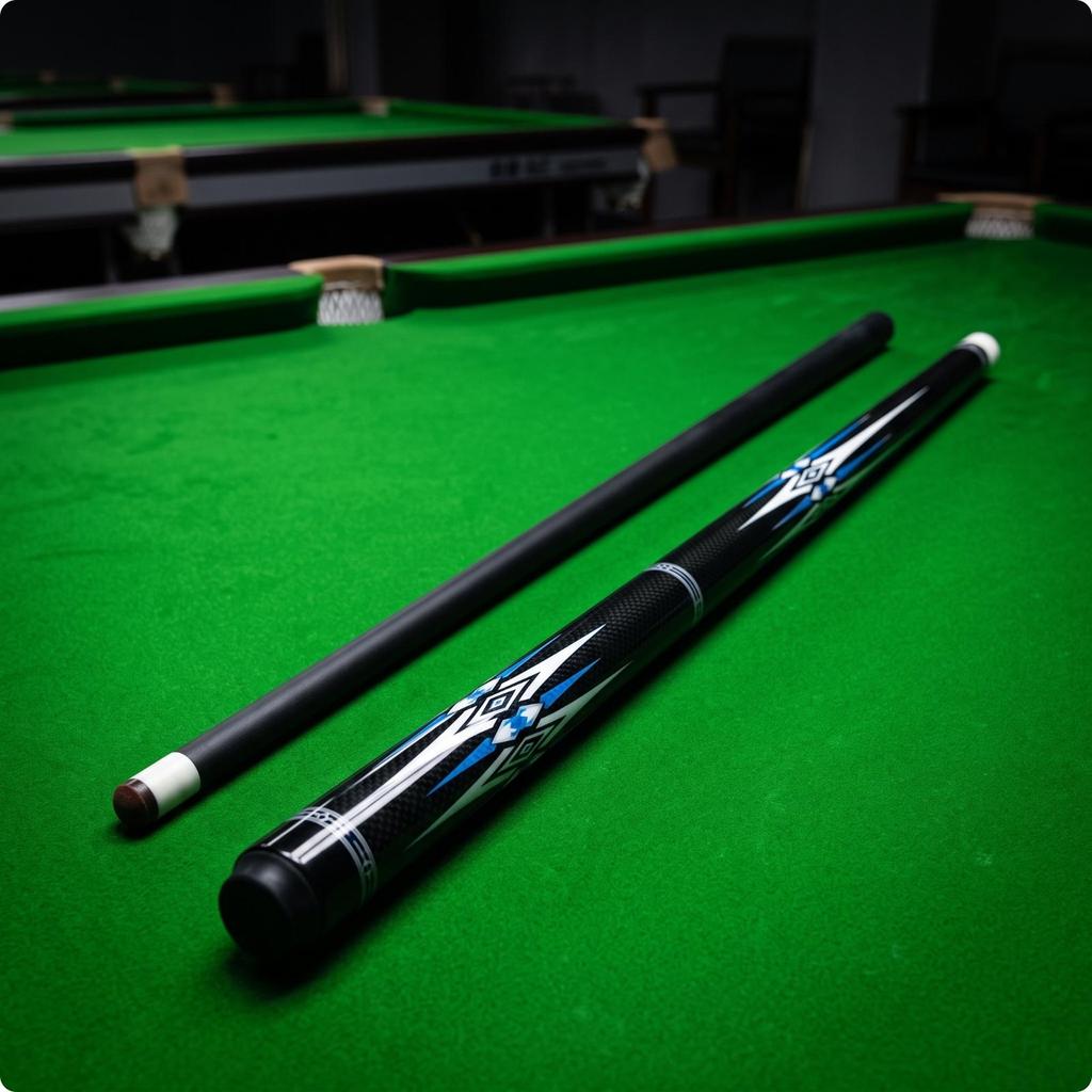 Two-Piece Pool Cue Modern Stick Graphic for Home Game Rooms