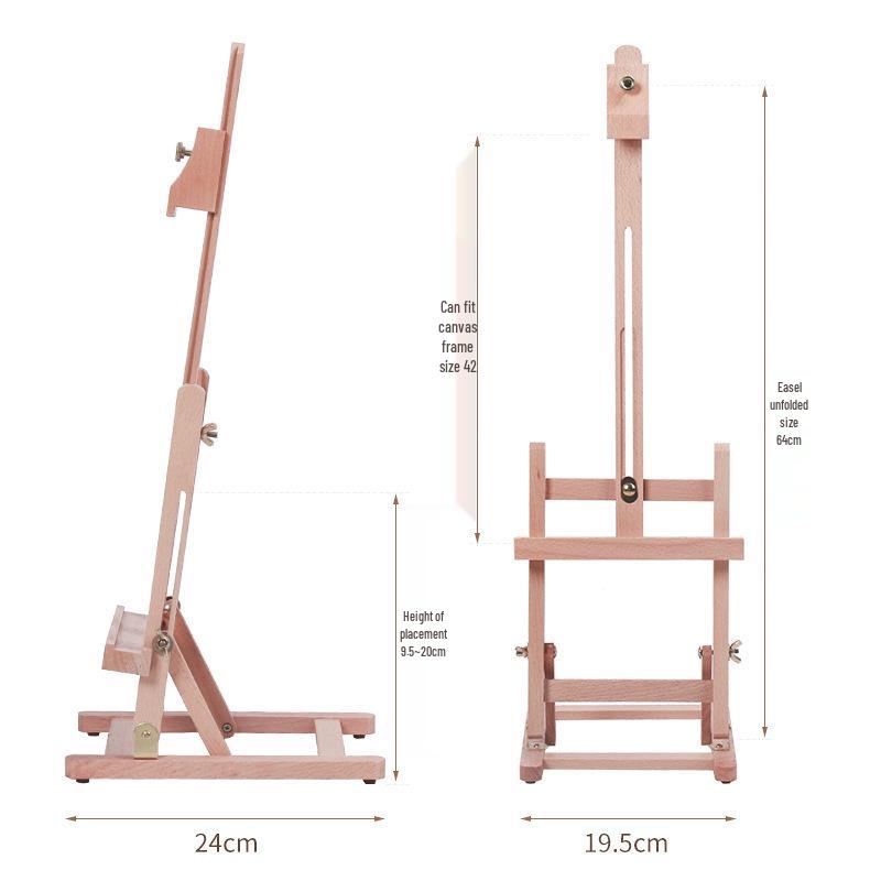 Children's Adjustable Solid Wood Desktop Easel for Oil Painting