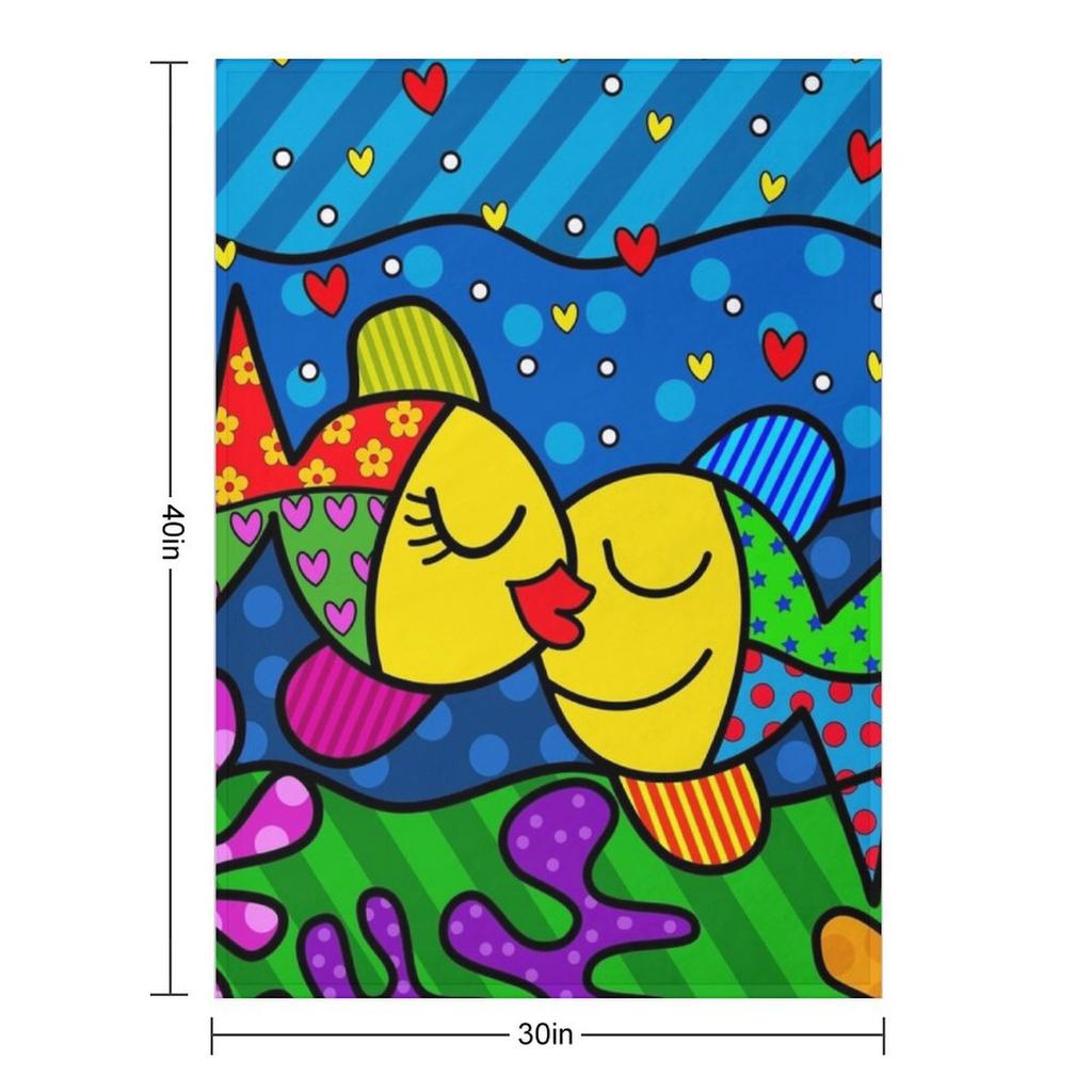 Polibky Ryb Pop-art Deku Nadýchaná Pro Miminko Vtipný Dárek Přikrývky