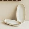 Oval Long Plate Minimalist Style Ceramic Plate Long Plate Household Steamed Fish Plate Restaurant Japanese Material Plate Tableware Plate