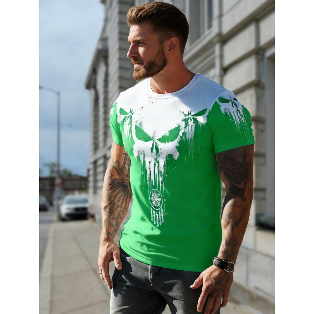 Men's T-shirts Outdoor Breathable Round Neck Short Sleeve Summer Shirt 3D Full Body Printed Unique Pattern, Casual Sports Street