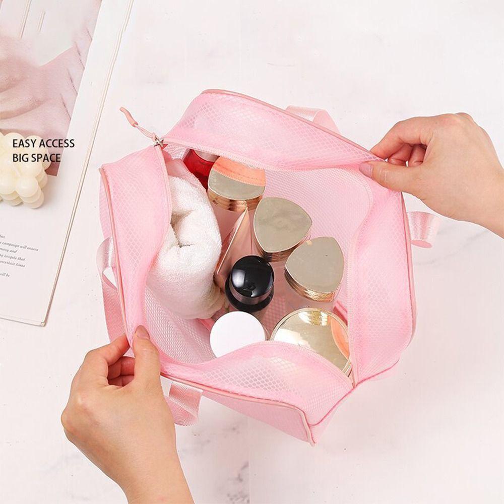Large Capacity Mesh Makeup Bag Handheld Make Up Organizer Case New Storage Pouch  Travel