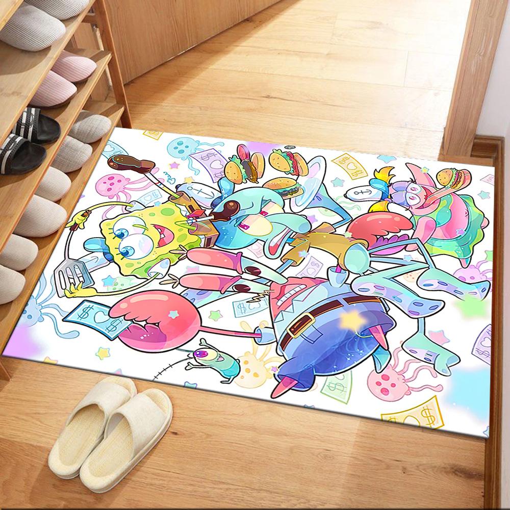 Spongebob And Friends Adventure Square Rugs Are a Great Choice for Living Rooms, Bedrooms, Home Décor, and As Gifts.