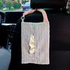 Creative French-Style Fabric Hanging Car Tissue Box, Adjustable Napkin Holder