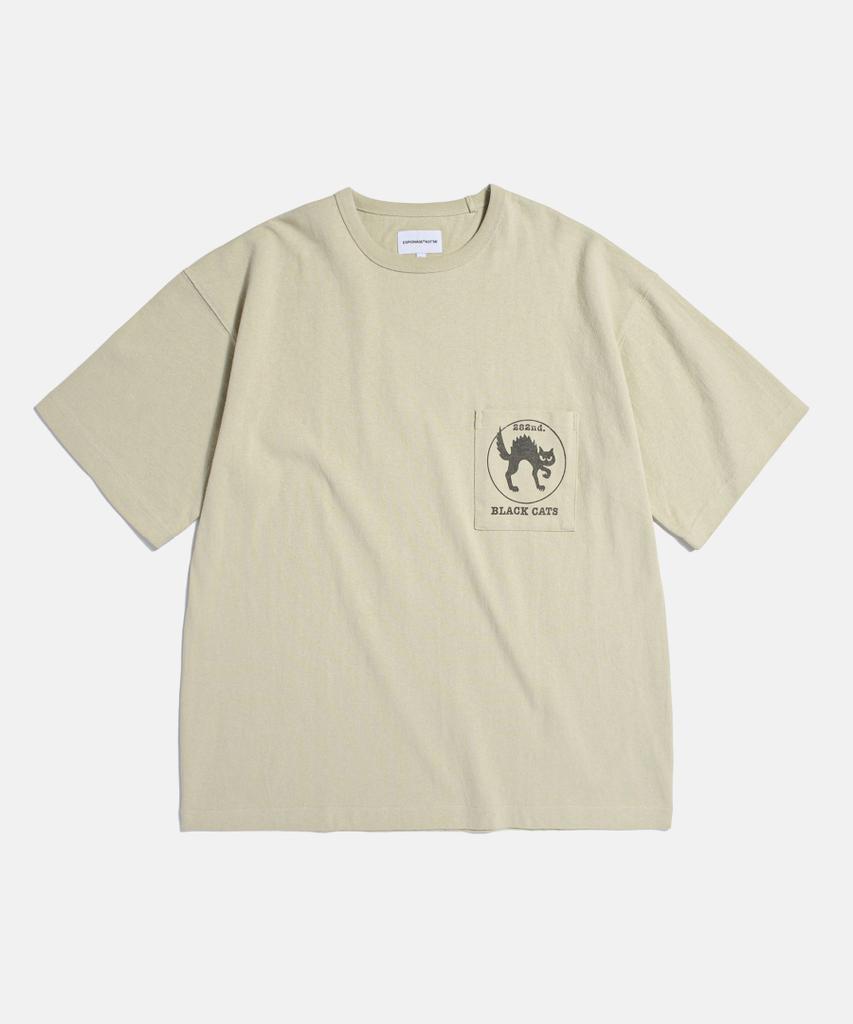 ESPIONAGE Black Cats Heavyweight Pocket Tee Sand