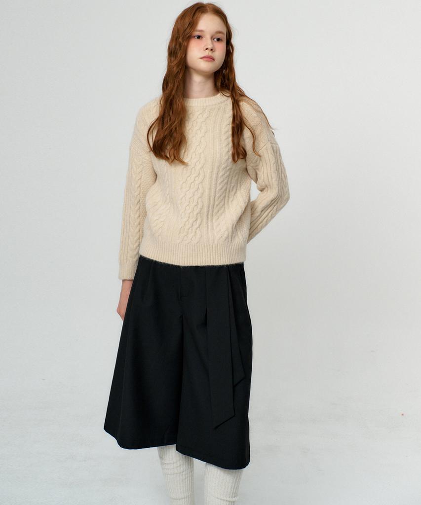RAVEROUS Ribbon Tie Bermuda Pants_Black