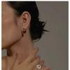 Premium Copper-Plated Platinum Inlaid With Natural Nanhongshi S925 Silver Needle Earrings Niche Fashion Simple Earrings