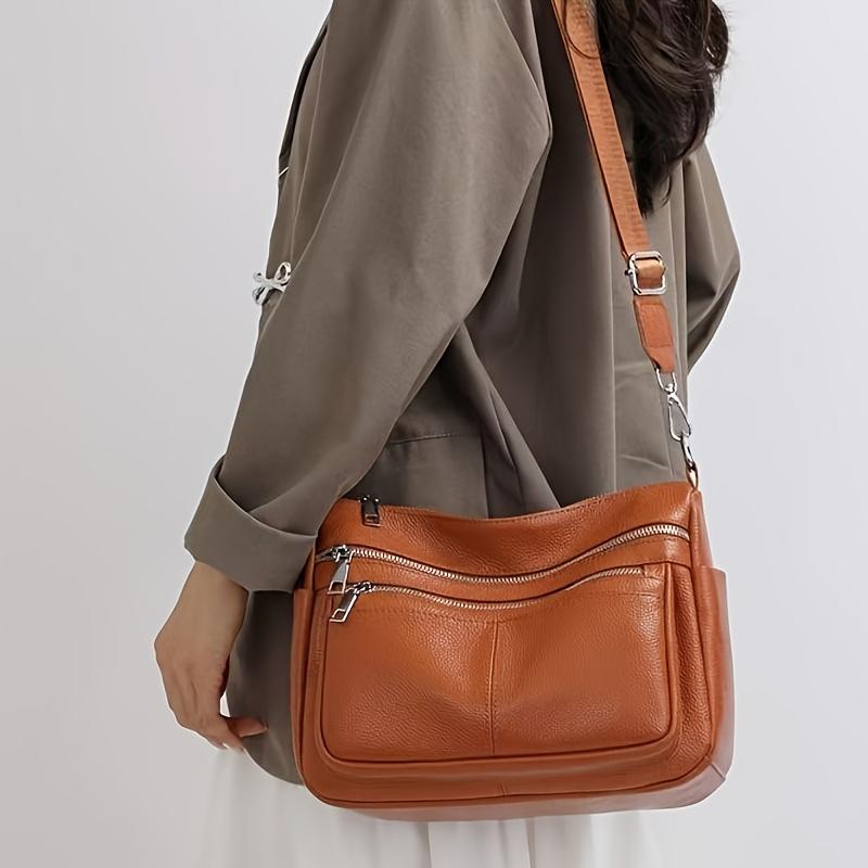 Ledertaschen Echtes Leder Mehrfachfach Umhänge-/Schultertasche für Damen