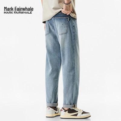 Mark Fairwhale Men's Tencel Blend Loose Straight-Leg Jeans