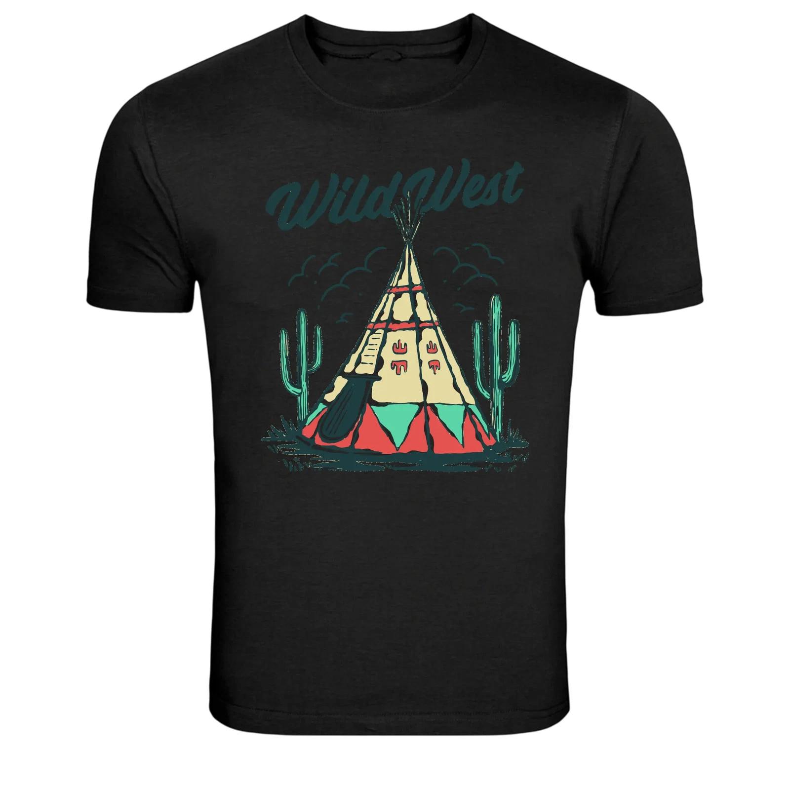 Wild West Teepee Desert Cactus Graphic T Shirt Vintage Camp XXXXL