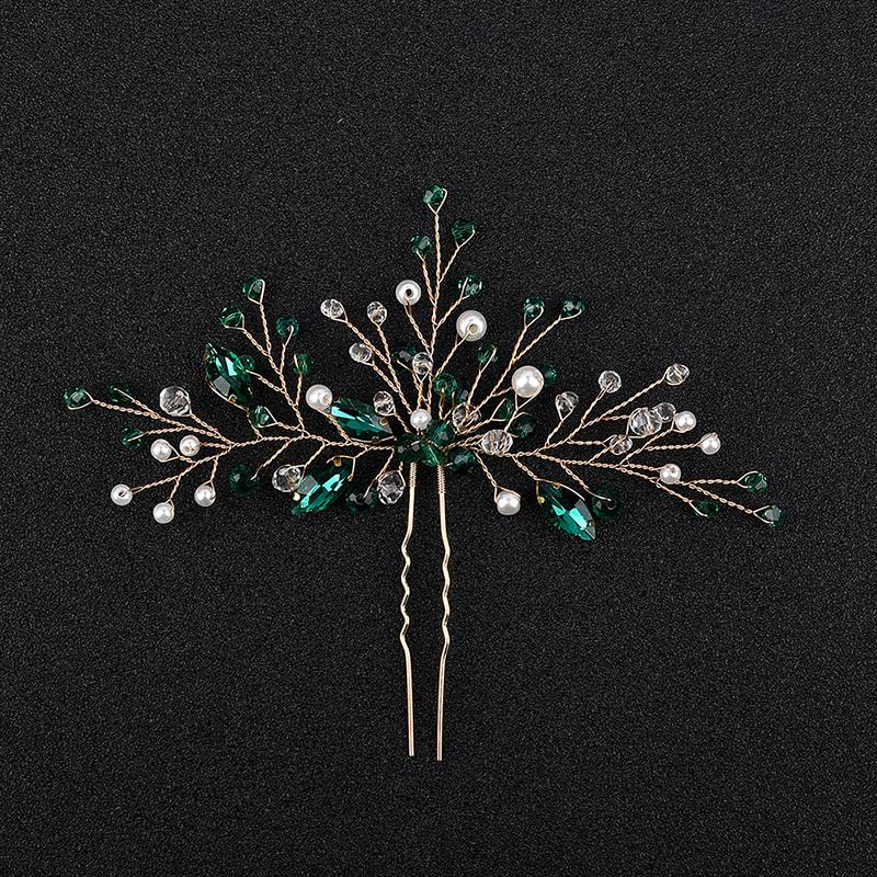 Green Hair Combs For Women Hair Accessories Bridal Headwear Hair Clip