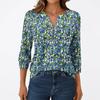 Women's Fashion Casual 3/4 Sleeve T-Shirt Prints V-Neck Button Top