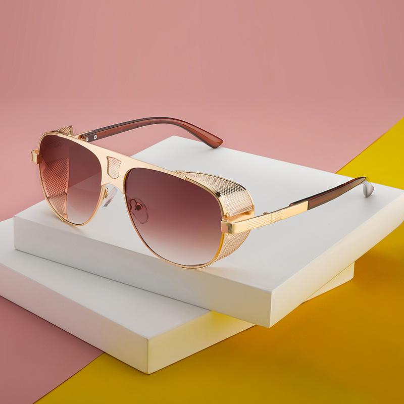 Sunglasses Men'S Retro Steampunk Style Sunglasses Men'S Tide Mesh Glasses