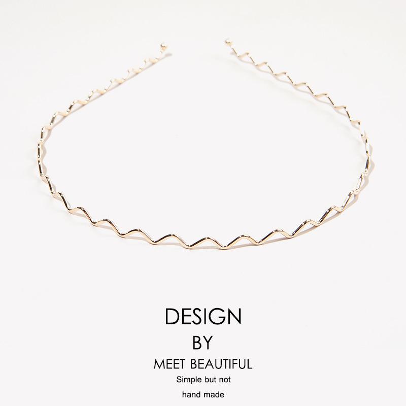 Semplici Cerchietti Metallici Dorati a Onda Eleganti Cerchietti a Onda Moda Donna Cerchio per Capelli Accessori per Acconciature