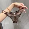 Dame Sommer Sexet Dejlig Leopardprint Gennemsigtigt Net Tyl Åndbar Lavtaljet Trusser