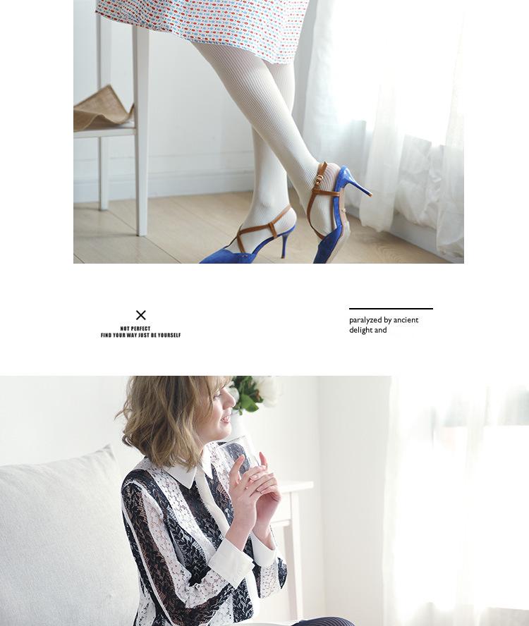 2025 Retro French Velvet Striped Women’s Pantyhose