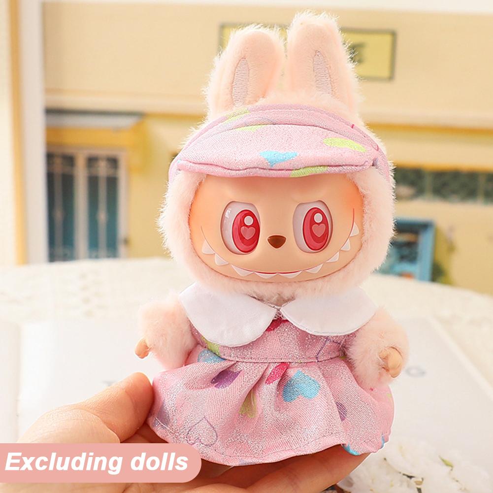 

Для 17см куклы Лабубу Одежда Модное платье Одежда для куклы Сочетание цветов Толстовки Аксессуары для кукол Милое украшение Маленькая одежда 02#
