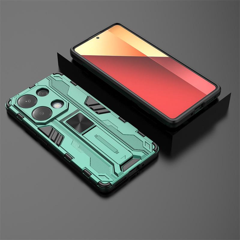 For xiaomi redmi note 13 pro 4g case car magnetic armor shockproof stand protection cover for redmi note13 pro 13pro 4g cases