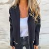 Women Elegant Vintage Fashion Long Sleeve Jackets Autumn Winter Casual Loose Zippers Solid  Hooded Coats