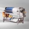 Modern Double-Layer Aluminum Kitchen Dish Drying & Storage Rack