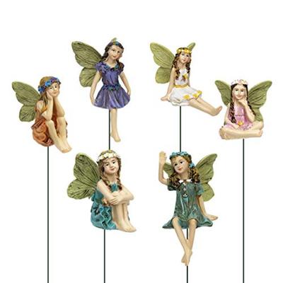 6Pcs Miniature Fairies Figurines Accessories Outdoor Deco Mini Fairies Garden Outdoor Ornaments Decor Statue Accessories