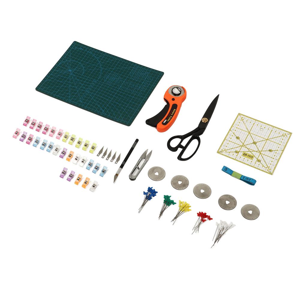 Quilting Kit Cutting Mat Cutting Knives Clips Needles U Shaped Scissors Circular Knifes Rotary
