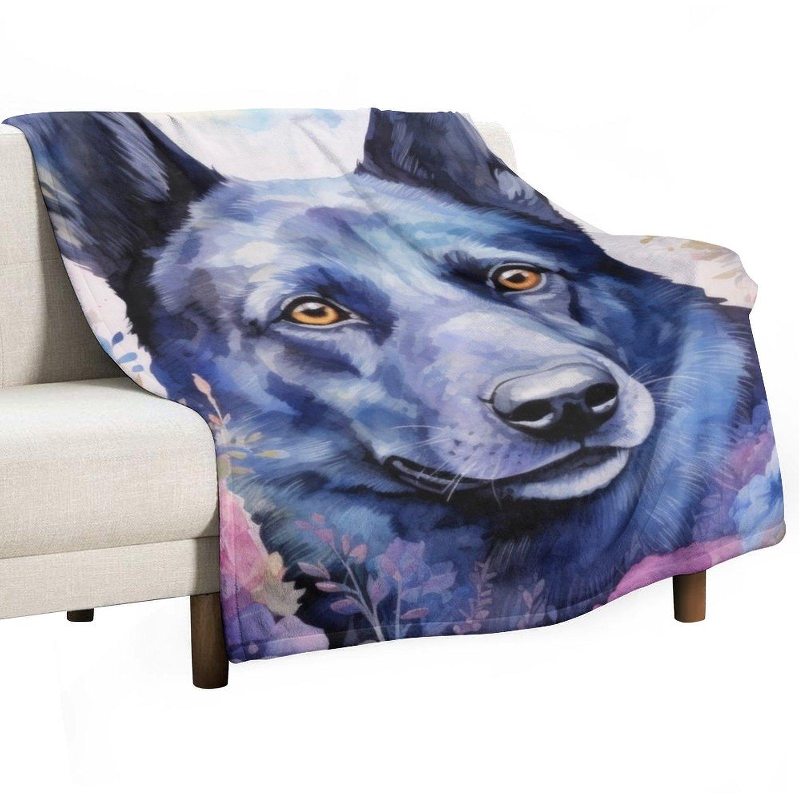 

beautiful Australian Kelpie herding dog dog art Throw Blanket Decorative Sofas Decoratives Kid S Sleeping Bag Blankets 30x40in