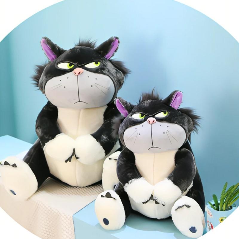 Cute Grey Short Plush Lucife Cat Doll Stuffed Animal Toy For Teenagers 30/45/60/80cm