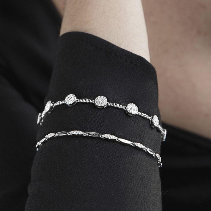 Bracelet - Inajwa - 925 Sterling Silver - Rhodium-Plated - Zirconia - One Size