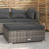 VidaXL Garden Footrest and Cushion Grey 70x70x30cm Woven Resin 317514