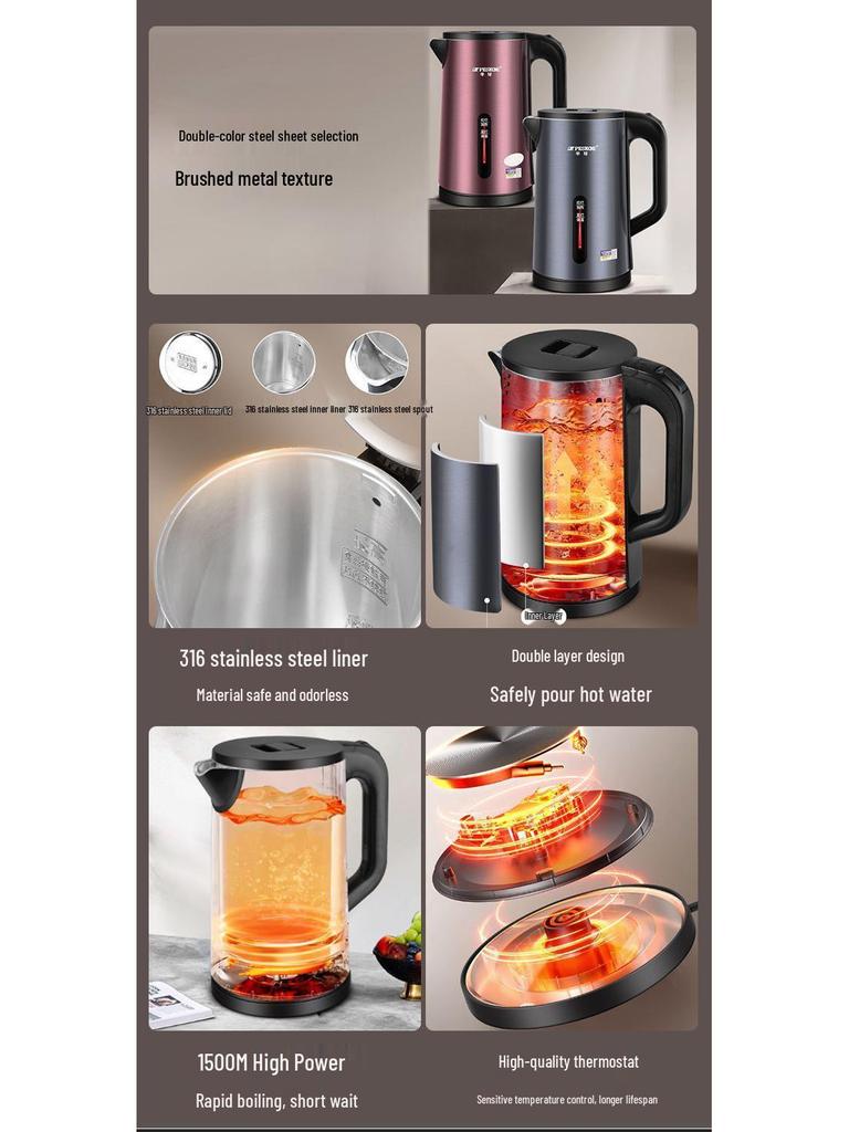 Intelligenter Wasserkocher - 316 Edelstahl, Baby-Qualität, Großes Fassungsvermögen mit Warmhaltefunktion