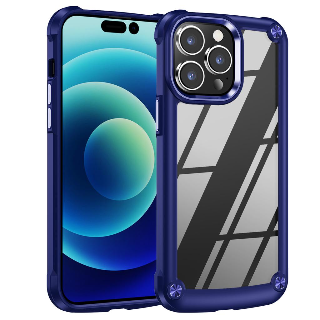 For iPhone 16 Pro Max Case Hybrid PC+TPU Back Phone Cover with Alloy Lens Frame