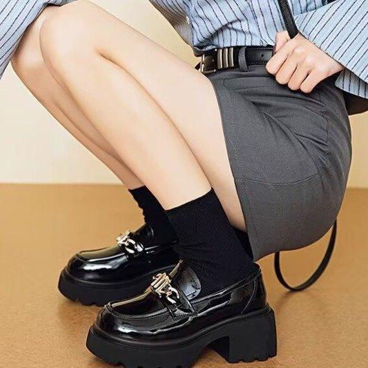 Thick-soled heightening loafers women's autumn 2025 new popular women's shoes British style small leather shoes versatile single shoes